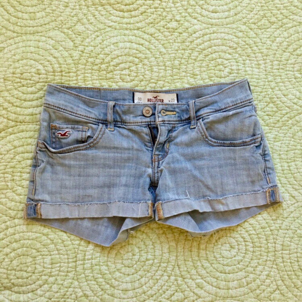 Hollister light wash jean shorts